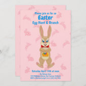 キュートバニーイースターエッグ狩りブランチパーティー 招待状 (正面/裏面)