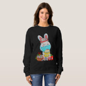 キュートバニーイースター顔マスクナース聴診器イースト スウェットシャツ (正面フル)
