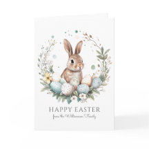 キュートバニーエッグガーランドリースパーソナライズされたイースター