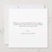 キュートバニーエッグガーランドリースパーソナライズされたイースター カード (裏面)