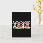 キュートバニーカウウレトロ農家西イースターデイ1 カード (黄色い花)