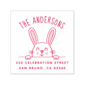 キュートバニーカスタムファミリーネーム&差出人住所 セルフインキングスタンプ (デザイン)