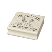 キュートバニーカスタムファミリーネーム&差出人住所 ラバースタンプ (スタンプ)