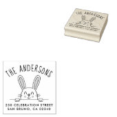 キュートバニーカスタムファミリーネーム&差出人住所 ラバースタンプ (押印)