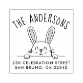 キュートバニーカスタムファミリーネーム&差出人住所 ラバースタンプ (インプリント)