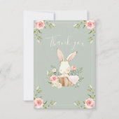 キュートバニーガールズセージ誕生日 サンキューカード (正面)