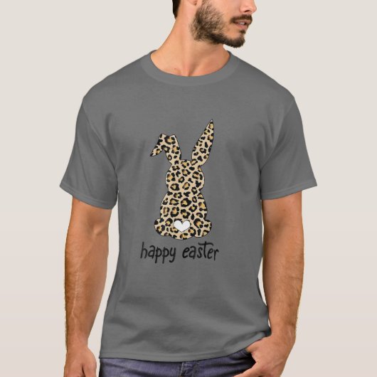 キュートバニーグラスヒョウハッピーイースターダ Tシャツ (正面)