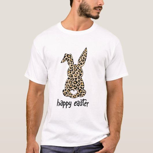 キュートバニーグラスヒョウハッピーイースターダ Tシャツ (正面)