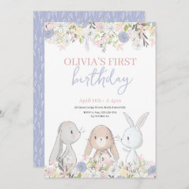 キュートバニーズ誕生日招待状 招待状