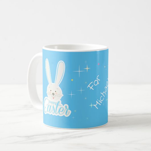 キュートバニーハッピーイースターエッグ狩りパーティー春トレホテル コーヒーマグカップ (正面左)