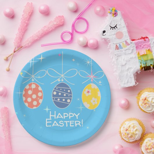 キュートバニーハッピーイースターエッグ狩りパーティー春 ペーパープレート (パーティー)