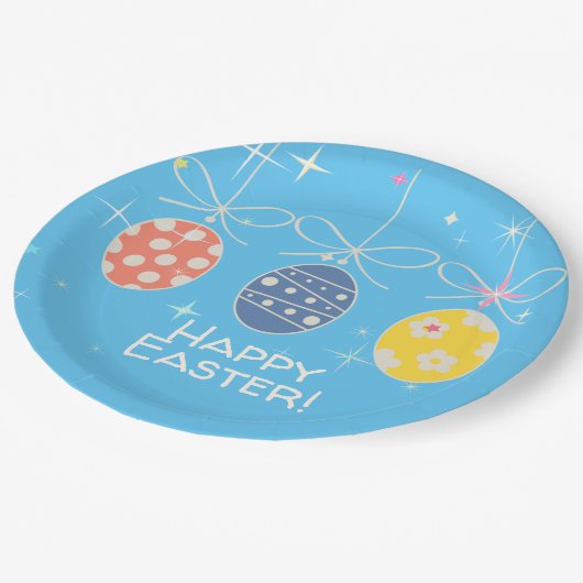 キュートバニーハッピーイースターエッグ狩りパーティー春 ペーパープレート (アングル)