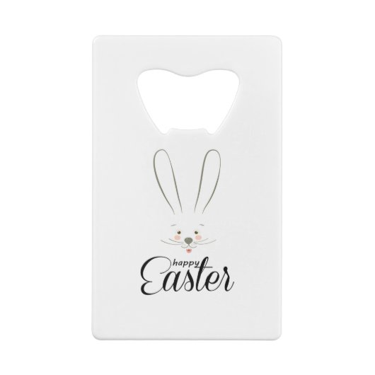 キュートバニーハッピーイースターホリデーパーティートレンディー クレジットカード栓抜き (裏面)