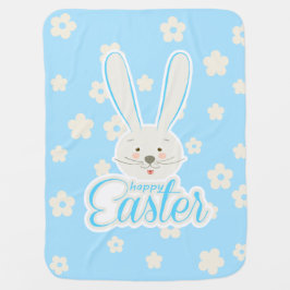 キュートバニーハッピーイースターホリデー誕生日シャワー ベビー ブランケット