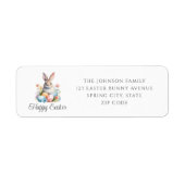 キュートバニーハッピーイースター差出人住所 ラベル (正面)