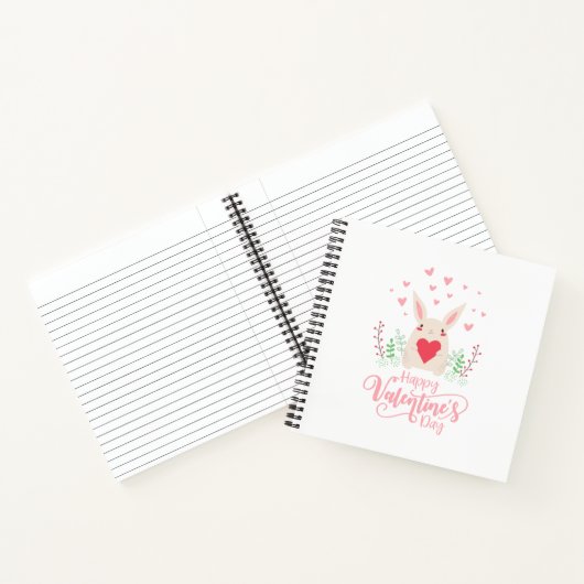 キュートバニーハッピーバレンタインデー | ノートブック (内部)