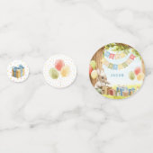 キュートバニーファースト誕生日テーブル紙吹雪 コンフェッティ (裏面)