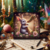 キュートバニーフローラファンタジーアールヌーボーイースター シーズンカード