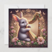 キュートバニーフローラファンタジーアールヌーボーイースター シーズンカード (正面)