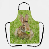 キュートバニーラバ食べス離れズグリーングラス エプロン (正面)