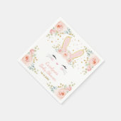 キュートバニーラビットウォーターカラー赤面バラパーティー スタンダードカクテルナプキン (角)