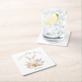 キュートバニーラビットガールベビー スクエアペーパーコースター (インサイチュ)