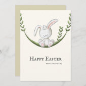 キュートバニーラビットハッピーイースター シーズンカード (正面/裏面)