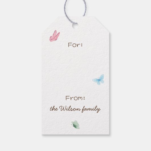 キュートバニーラビットハッピーバースデー パーソナライズされた ギフトタグ (裏面)