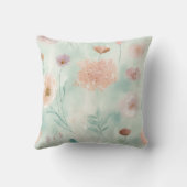 キュートバニーラビットパステルウォーターカラー春の花 クッション (裏面)