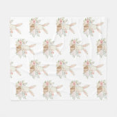 キュートバニーラビットパステルピンク フリースブランケット (正面(横))