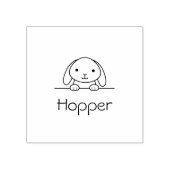 キュートバニーラビットピーク名前をカスタムする ラバースタンプ (インプリント)