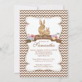 キュートバニーラビットベビーシャワー招待状 招待状 (正面)
