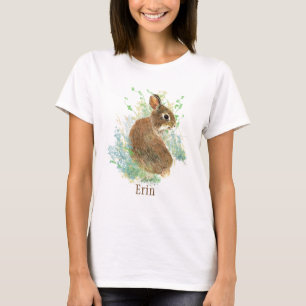 キュートバニーラビットペット動物名前をカスタムするフード付きスウェットシャツ Tシャツ