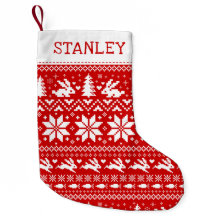 キュートバニーラビットホリデーパター赤と白ン