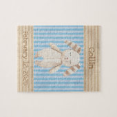 キュートバニーラビットモノグラムおもしろい ジグソーパズル (横)