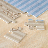 キュートバニーラビットモノグラムおもしろい ジグソーパズル (側面)