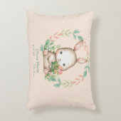 キュートバニーラビットリーフリースベビー子供部屋 アクセントクッション (正面(垂直))