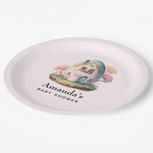 キュートバニーラビット日本のかわいいスタイル誕生日 ペーパープレート (アングル)