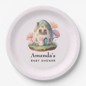 キュートバニーラビット日本のかわいいスタイル誕生日 ペーパープレート (正面)