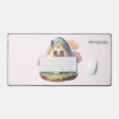 キュートバニーラビット日本のかわいいスタイル デスクマット (キーボード&マウス)