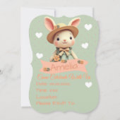 キュートバニーラビット誕生日 招待状 (裏面)