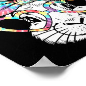 キュートバニーラビット顔絞り染めグルスガールハッピーエース ポスター (角)