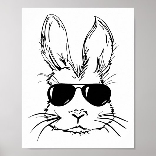 キュートバニーラビット顔絞り染めグルスガールハッピーエース ポスター (正面)