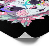 キュートバニーラビット顔絞り染めグルスガールハッピーエース ポスター (角)