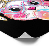 キュートバニーラビット顔絞り染めグルスガールハッピーエース ポスター (角)