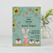 キュートバニーランブスデイジーベビー ユニセックス 招待状 (スタンド正面)