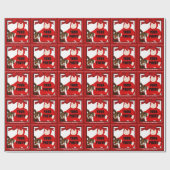 キュートバニー初めてのクリスマスカスタムの写真 ラッピングペーパー (フラット)