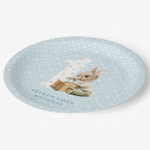 キュートバニー初誕生日 ペーパープレート (アングル)