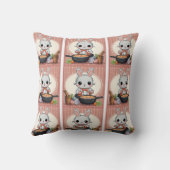 キュートバニー料理プリント クッション (裏面)