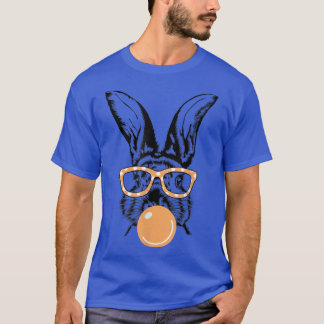 キュートバニー水玉模様オレンジグラスバブルグムイースト Tシャツ